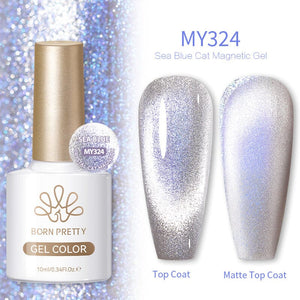 Crystal Cat Magnetic Gel MY324 Sea Blue 10ml Gel Nail Polish BORN PRETTY