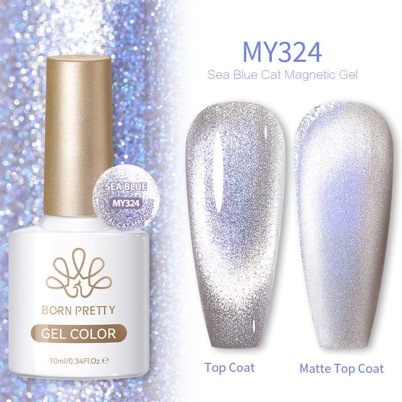 Sea Blue Cat Magnetic Gel MY324 10ml Gel Nail Polish BORN PRETTY