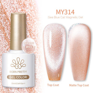 Crystal Cat Magnetic Gel MY314 Sea Blue 10ml Gel Nail Polish BORN PRETTY