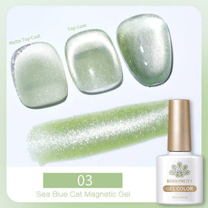 Sea Blue Cat Magnetic Gel MY315 10ml Gel Nail Polish BORN PRETTY