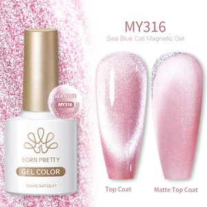 Crystal Cat Magnetic Gel MY316 Sea Blue 10ml Gel Nail Polish BORN PRETTY