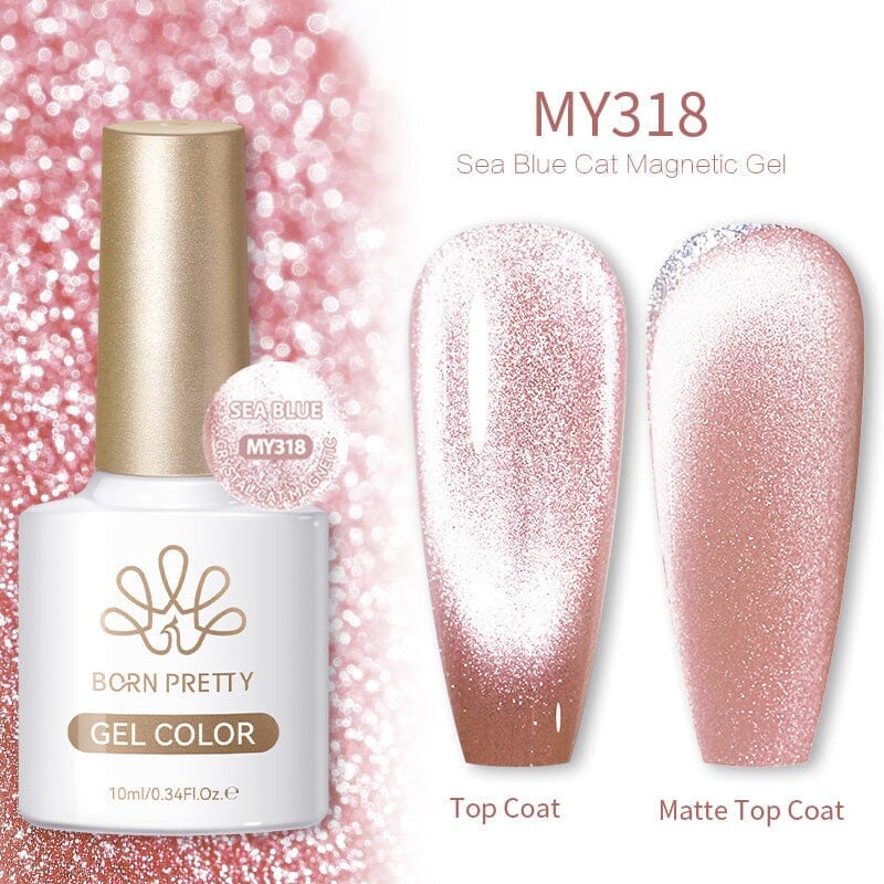 Sea Blue Cat Magnetic Gel MY318 10ml Gel Nail Polish BORN PRETTY