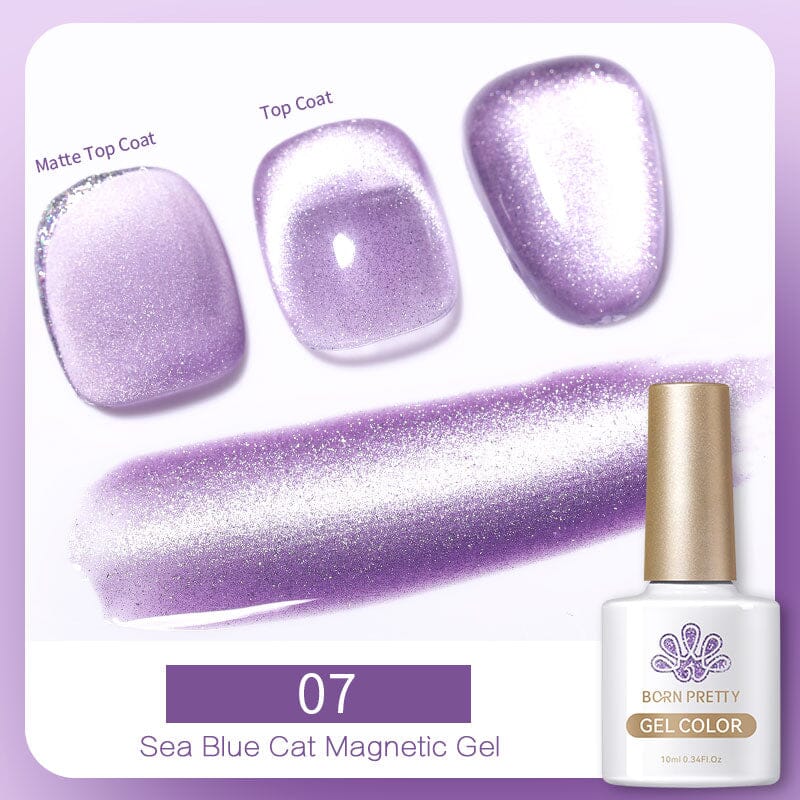 Sea Blue Cat Magnetic Gel MY319 10ml Gel Nail Polish BORN PRETTY