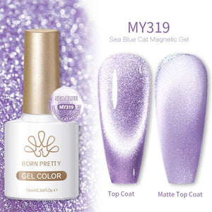 Crystal Cat Magnetic Gel MY319 Sea Blue 10ml Gel Nail Polish BORN PRETTY
