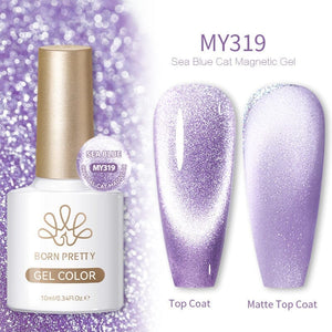 Sea Blue Cat Magnetic Gel MY319 10ml Gel Nail Polish BORN PRETTY