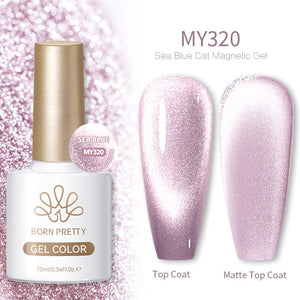 Crystal Cat Magnetic Gel MY320 Sea Blue 10ml Gel Nail Polish BORN PRETTY