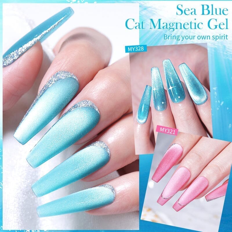 Crystal Cat Magnetic Gel Sea Blue Series 10ml Gel Nail Polish BORN PRETTY