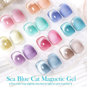 Crystal Cat Magnetic Gel Sea Blue Series 10ml Gel Nail Polish BORN PRETTY