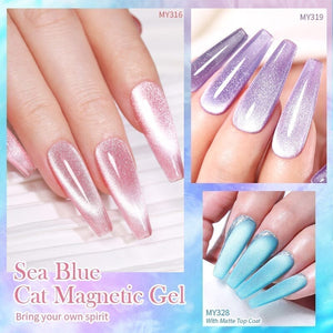 Crystal Cat Magnetic Gel Sea Blue Series 10ml Gel Nail Polish BORN PRETTY