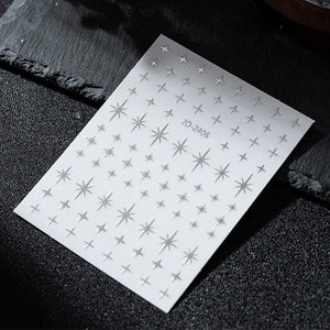 Star 3D Nail Sticker JO-2406 Silver Nail Art No Brand