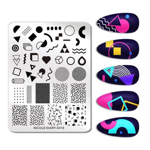 Rectangle Nail Stamping Plates Stamping Nail BORN PRETTY