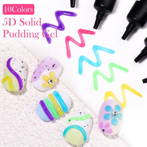 5D Solid Pudding Gel Milky Jelly White 10ml Gel Nail Polish LILYCUTE