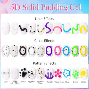 5D Solid Pudding Gel Black 10ml Gel Nail Polish LILYCUTE