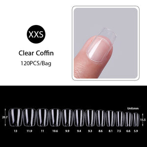 120pcs Coffin Transparent False Nail Tips Nail Tips No Brand