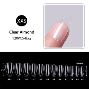 120pcs Almond Transparent False Nail Tips Nail Tips No Brand