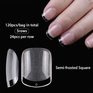 120pcs Almond Semi-frosted False Nail Tips Nail Tips No Brand