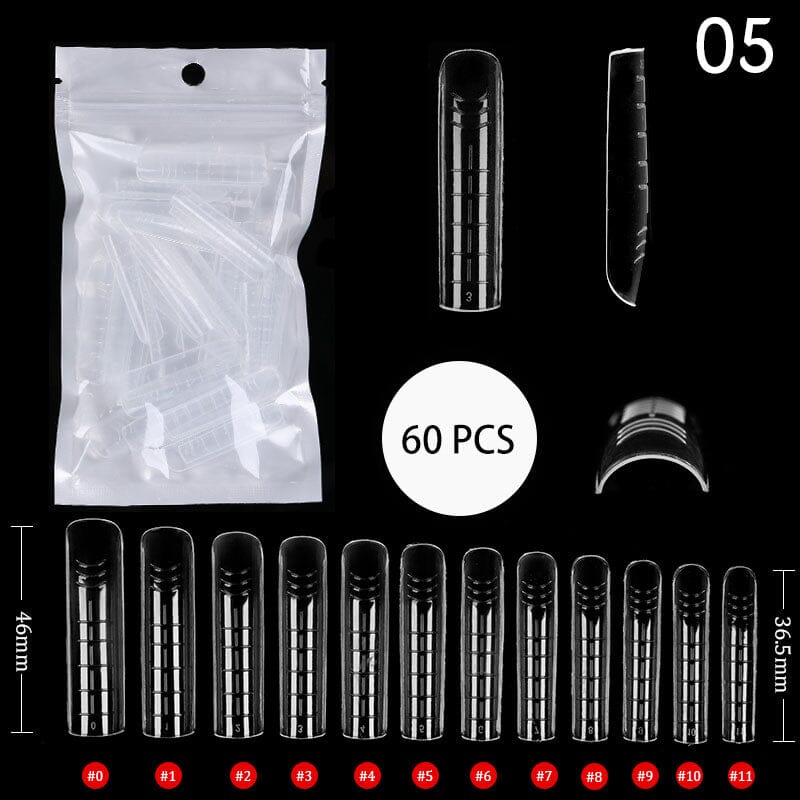 60pcs #05 Extension Gel Mold Tips Nail Tips No Brand