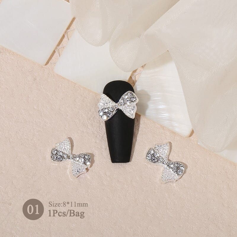 Butterfly Heart Metal Rhinestones Pearl Nail Decoration Nail Decoration No Brand 01