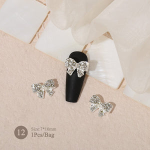 Butterfly Heart Metal Rhinestones Pearl Nail Decoration Nail Decoration No Brand 12