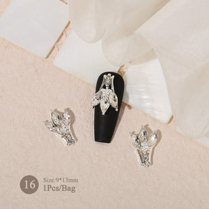 Butterfly Heart Metal Rhinestones Pearl Nail Decoration Nail Decoration No Brand