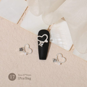 Butterfly Heart Metal Rhinestones Pearl Nail Decoration Nail Decoration No Brand 17