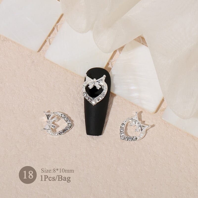 Butterfly Heart Metal Rhinestones Pearl Nail Decoration Nail Decoration No Brand 18