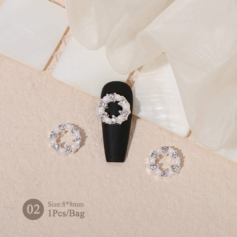 Butterfly Heart Metal Rhinestones Pearl Nail Decoration Nail Decoration No Brand 02