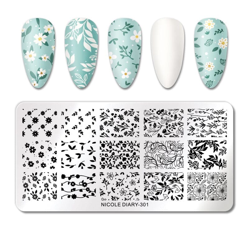 Rectangle Nail Stamping Plates Stamping Nail BORN PRETTY 301