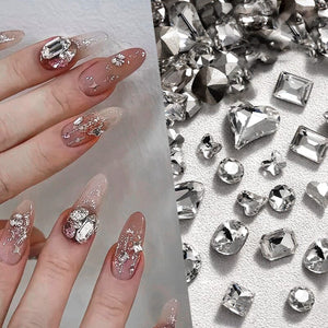 10pcs #04 6*8mm Transparent Irregular-Shaped Rhinestones Nail Art No Brand