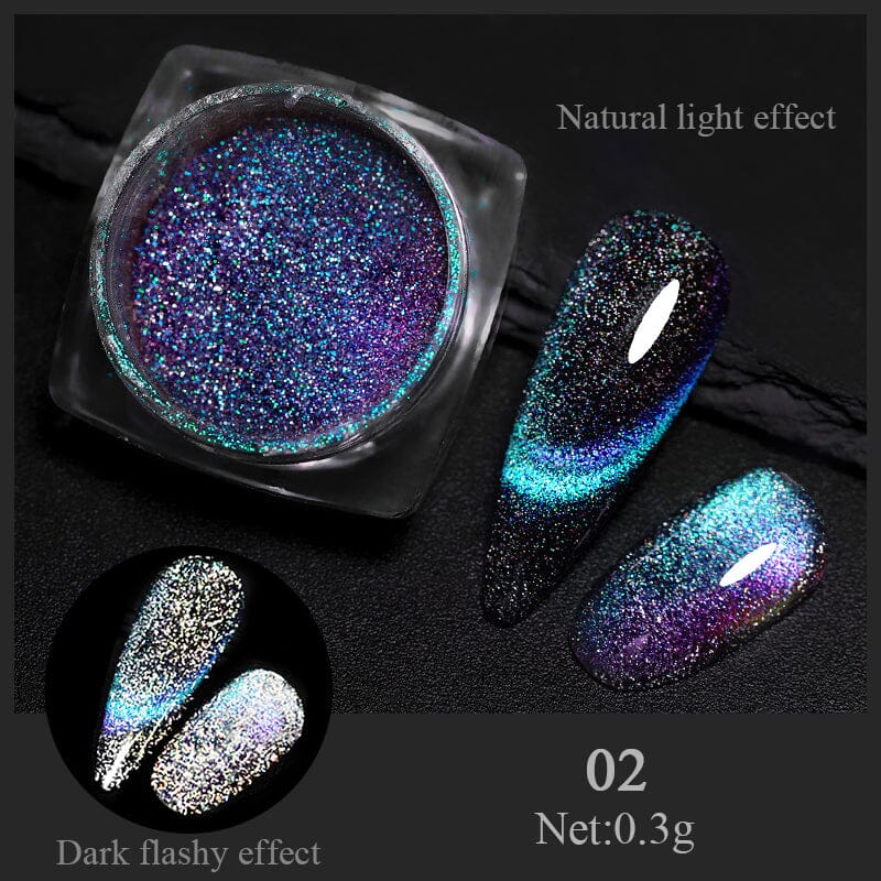 Silver Moon Cat Magnetic Nail Powder Nail Powder No Brand
