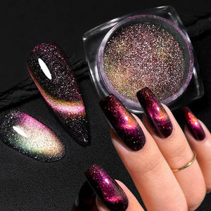Silver Moon Cat Magnetic Nail Powder Nail Powder No Brand