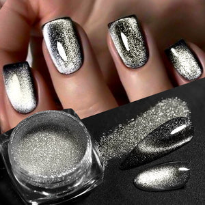 Silver Moon Cat Magnetic Nail Powder Nail Powder No Brand