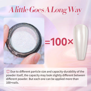 2 Boxes White Pink Pearl Nail Powder Set Nail Powder BORN PRETTY