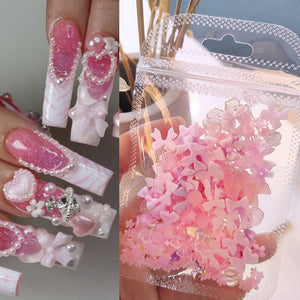100pcs Colorful Bowknot Flowers 3D Nail Decorations Nail Art No Brand