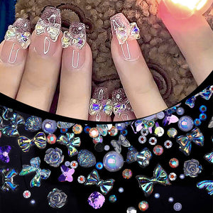 100pcs Colorful Bowknot Flowers 3D Nail Decorations Nail Art No Brand
