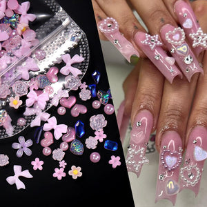 100pcs Colorful Bowknot Flowers 3D Nail Decorations Nail Art No Brand