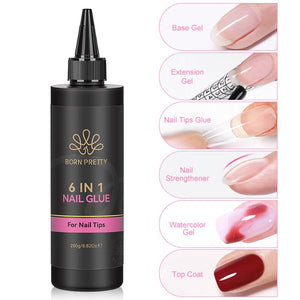 6 in 1 Nail Glue Gel Clear 250g Gel Nail Polish BORN PRETTY