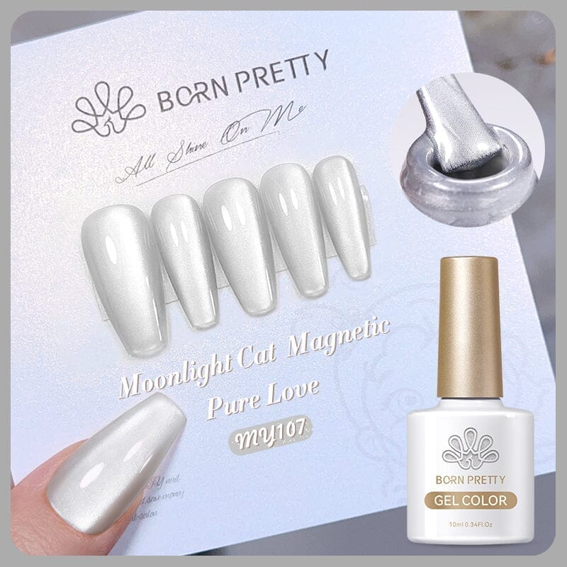 Moonlight Cat Magnetic Gel Polish Pure Love Series 10ml Gel Nail Polish BORN PRETTY MY107