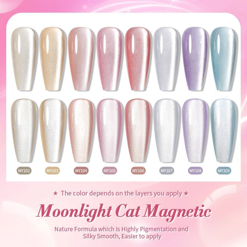 Moonlight Cat Magnetic Gel Polish MY105 Pure Love 10ml Gel Nail Polish BORN PRETTY