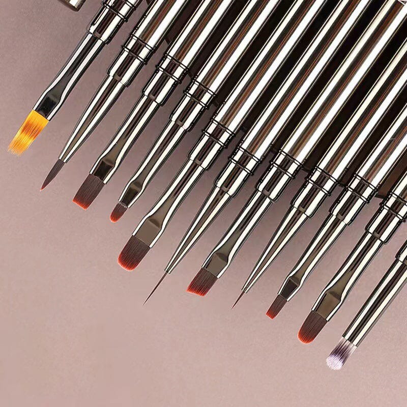 Gray Metal Handle Nail Brush Tools & Accessories No Brand