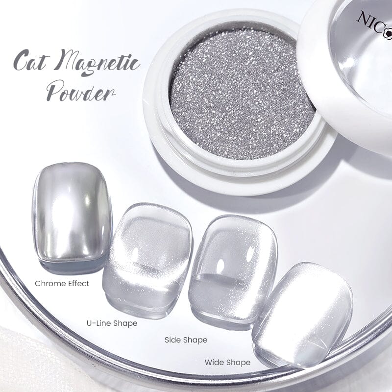 White Cat Magnetic Powder NDM007 Nail Art NICOLE DIARY