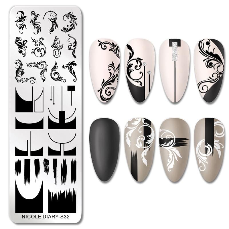 Rectangle Nail Stamping Plates Stamping Nail BORN PRETTY