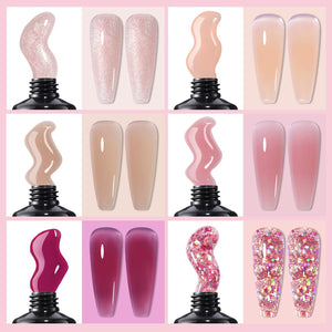 6 Colors Extension Nail Gel Starter Kit Flexible Rose 15ml Extension Nail Gel UR SUGAR