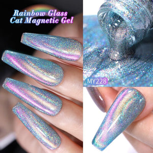 Colored Cat Magnetic Gel MY225 Colorful Laser 10ml Gel Nail Polish BORN PRETTY