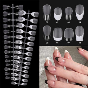 30pcs White French Square Round Press on Nails Nail Tips No Brand