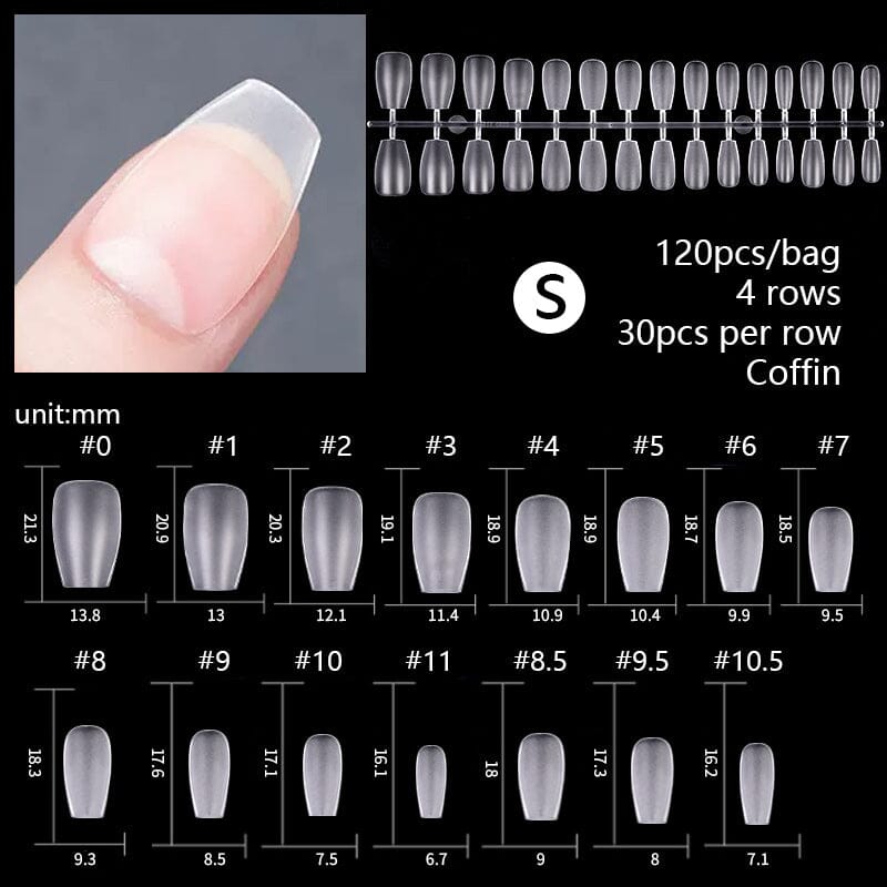 120pcs S-Coffin Matte False Nail Tips Nail Tips No Brand