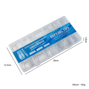 600pcs Water Drop Semi-matte False Nail Tips Nail Tips No Brand