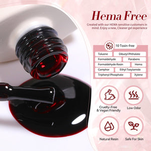 Hema-Free Red Jelly Gel #13 15ml Gel Nail Polish BORN PRETTY