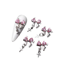 5 St. Strass-Metall-Nageldekorationen