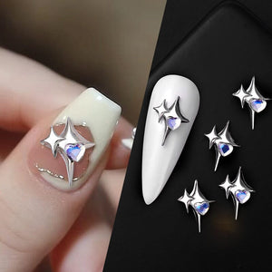 5pcs Rhinestones Metal Nail Decorations Nail Art No Brand